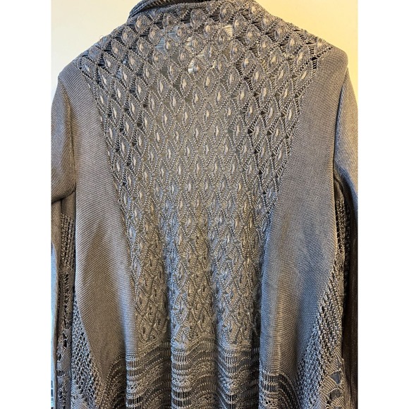 FUZZI Silk Taupe Yarn Open Lace Cardigan SZ S Made in Italy EUC - Picture 6 of 8